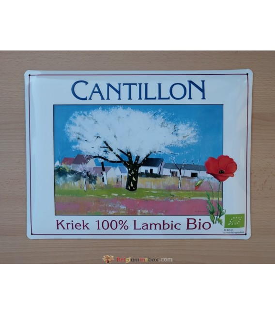 Cantillon Kriek 100% Lambic Bio Beer-Sign in tin metal