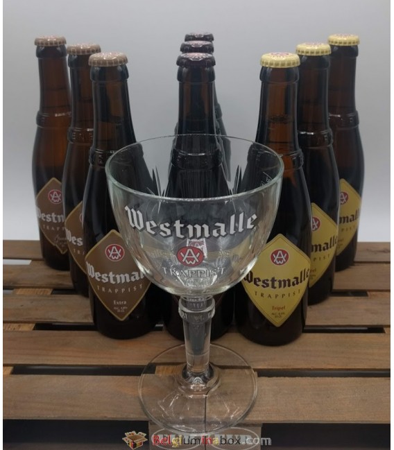 Westmalle Trappist Brewery Pack (9x33cl) + FREE Westmalle Trappist Glass