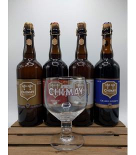 Chimay Trappist Brewery Pack (4x75cl) + FREE Chimay Trappist Glass