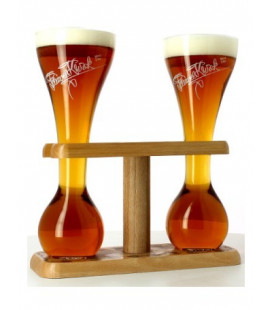Kwak Wooden Stand with 2 Kwak Glasses of 33 cl