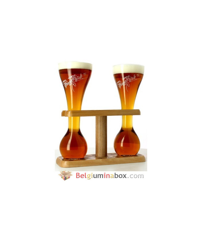 Pauwel Kwak BELGIUM BEER GLASS With WOODEN STAND To Your Health Fun And Classy 