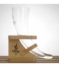 La Corne Glass (horn) in Wooden Holder 33 cl