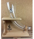 La Corne du Bois des Pendus Glass (horn) 300 cl in Wooden Stand